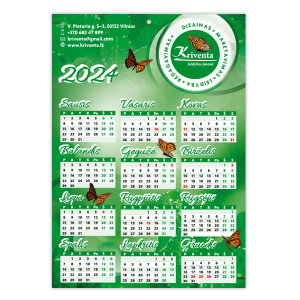 LĮ „Kriventa“ kalendorius, A4 formatas, 2024 m.