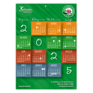 LĮ „Kriventa“ kalendorius, A4 formatas, 2025 m.