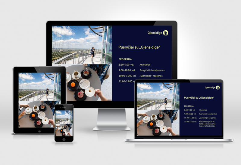 PPTX skaidrės „Gjensidige“, „Pusryčiai TV bokšte“,