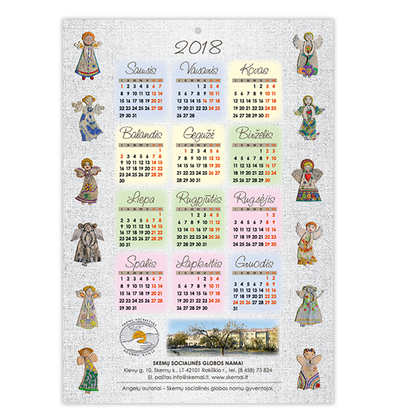 Skemų socialinės globos namai kalendorius A3 2018