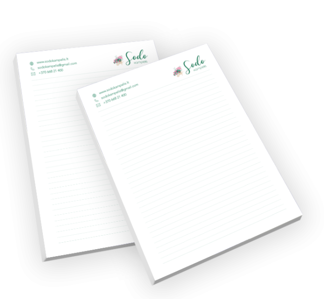 UAB „Sodo kampelis“, bloknotas